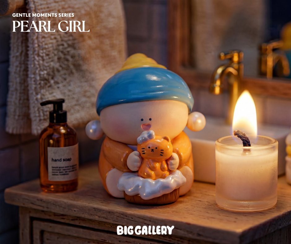 biggallerybg's tweet image. Who can resist a cat-loving, baguette-eating, bubble-bath-taking Pearl Girl? 🐱🛁

Our Gentle Moments Series is finally here! Reimagined art that fits in the palm of your hand. 🎨

Grab yours before they’re gone: 🔗biggallery.com

#PearlGirl #BlindBox #ArtToy #BIGGALLERY
