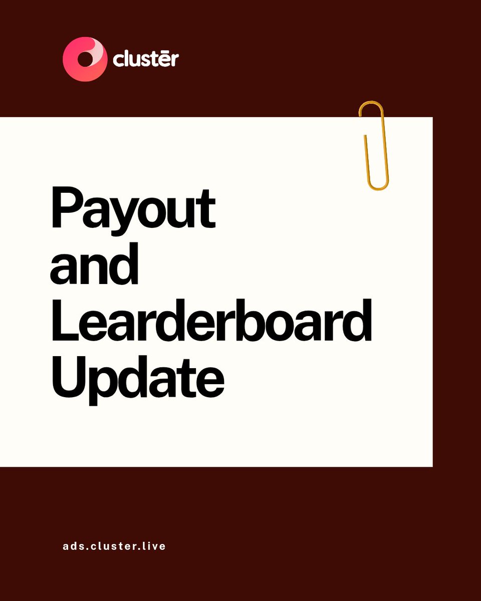 clusterliveapp's tweet image. We want to keep you informed about important updates on payouts and rewards.
Please check the full details and stay updated.
Thank you for your patience and continued support 
#Clusterlive #PayoutUpdate #UserRewards #StayUpdated #Transparency #EarnOnline #Monday