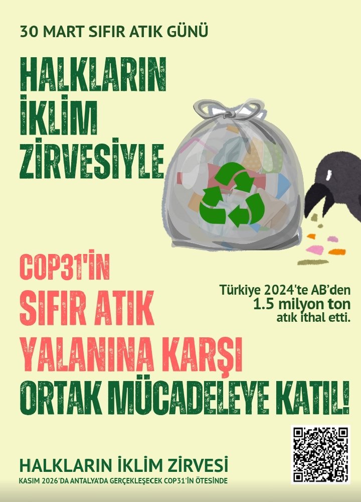 AB'nin atıklarının Türkiye'ye kabul edildiğini biliyor musunuz? 

Halkların İklim Zirvesiyle iktidarın sıfır atık yalanına karşı ortak mücadeleye katıl!
