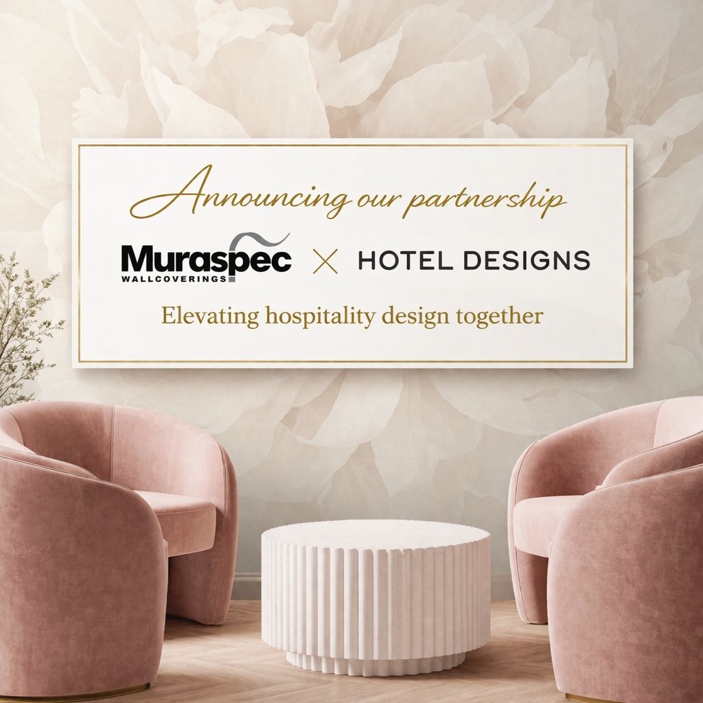 Muraspec's tweet image. We’re delighted to partner with Hotel Designs ✨

Combining Muraspec’s high-performance wallcoverings with Hotel Designs’ voice in hospitality, we’re excited to help inspire exceptional interior spaces.

#Muraspec #HotelDesigns #HospitalityDesign #Partnership #InteriorDesign