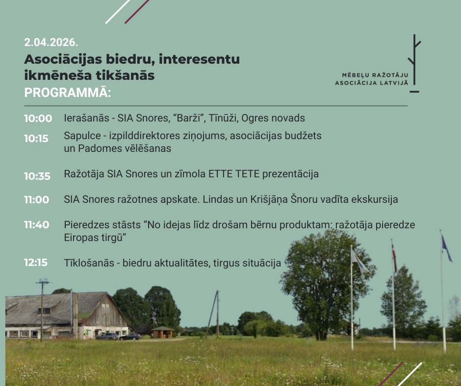 Erele's tweet photo. Pirmssvētku nedēļā, 2.aprīlī tiekamies ar 🛋️🪑 asociācijas biedriem viesos pie SIA Snores, zīmola Ette Tete radītājiem. 

💡 stāsts par produktu attīstību un to kā regulētā un uzraudzītā jomā - bērnu mēbeļu attīstīšanā, testēts produkts var nebūt drošs ražotājam! Vērtīgi zināt! https://t.co/GH8iU9XLnT