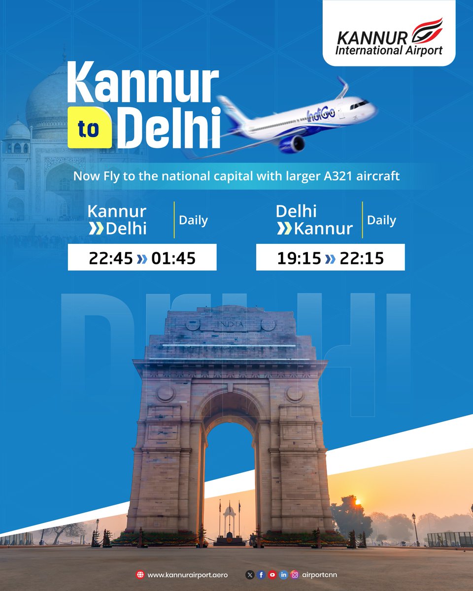 Kannur to Delhi
Your journey just got bigger and better with the Airbus A321.

#kannurinternationalairport #KannurToDelhi #FlyBetter #AirbusA321 #TravelIndia #AirportUpdates #ComfortTravel #kial