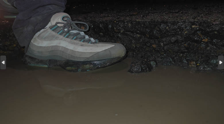 Mr_P_Brady's tweet photo. @LBofHavering Seriously? A pothole (that was previously reported - EQY-00315928 &amp; EQY-00315951) that I could stick my whole foot in and Havering Council are saying it is not their fault that I got a blown tyre and bent alloy wheel!!! https://t.co/DkJ9ElUg3w