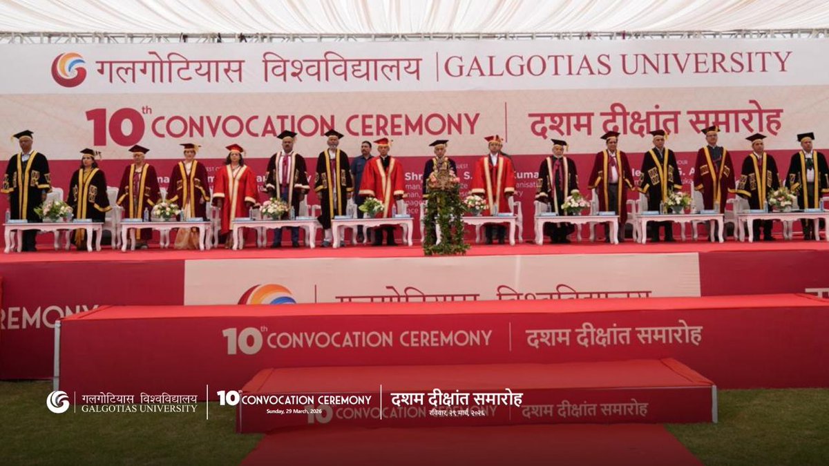 avadheshk's tweet photo. 🎓 A decade of excellence, a future of possibilities.

The 10th Convocation of Galgotias University celebrates the #ClassOf2025 — innovators, leaders, and changemakers ready to shape tomorrow.

Your journey begins now. The future belongs to those who dare to create it. 🌍✨ https://t.co/oM0vCdsOnY