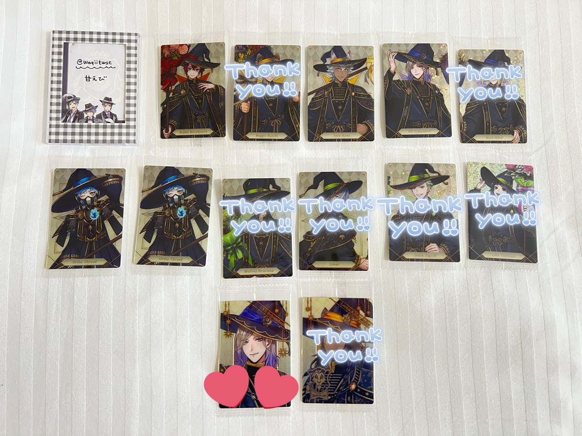 O4O912O2's tweet photo. @Waqiitwst 初めまして、こんにちは。検索より失礼致します。
ウエハースジェイド、しおりセベク所持しております。画像お借りして印をつけたヴィルと2:2、郵送にて交換していただくことは可能でしょうか？
現在出先のため後ほどお写真提示させて頂きます。
ご検討いただけますと幸いです︎ ✧ https://t.co/2P5twfTGr0