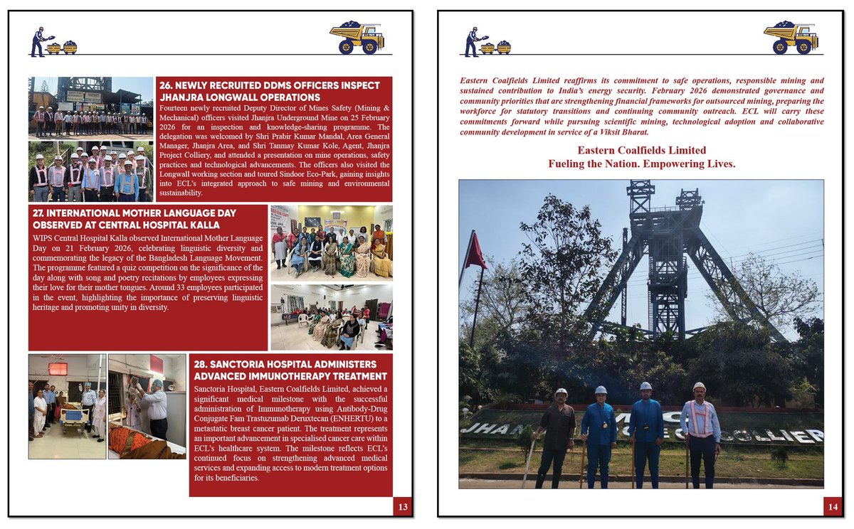 easterncoal's tweet image. Newsletter -February'2026

@CoalMinistry  | @CoalIndiaHQ 

#CIL #ECL #Newsletter #February2026 #TeamECL