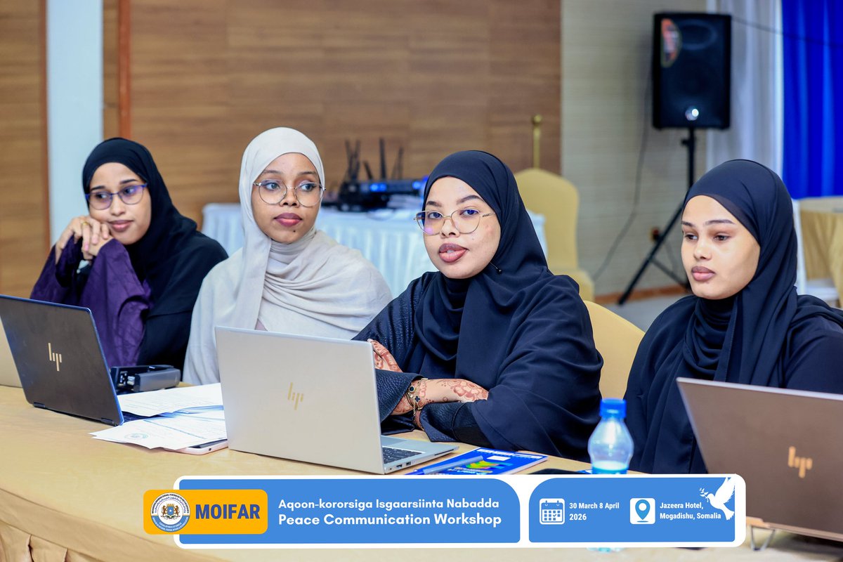 MoIFARSomalia's tweet photo. “We must ensure that Somalia’s digital future does not become one that divides society, but rather a foundation for building unity, stability, and inclusive progress.”

Abdulkadir Elmi Ali, Director General of the Ministry of Interior, Federal Affairs and Reconciliation

#MoIFARPeaceCommunication
#PeaceInAction
