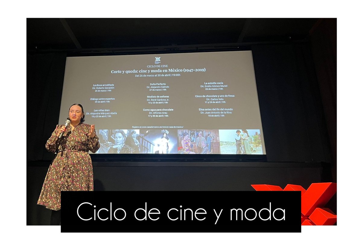 ExpeHistoria's tweet photo. 🗓 El pasado jueves nuestra expehistoriadora Alejandra Pérez Escartín intervino en el Ciclo cine y moda, que está llevando a cabo la Casa de México. En este caso Alejandra presentó la película La diosa ardiente, que también se proyectó durante la sesión celebrada. https://t.co/UT5DM7OZe6