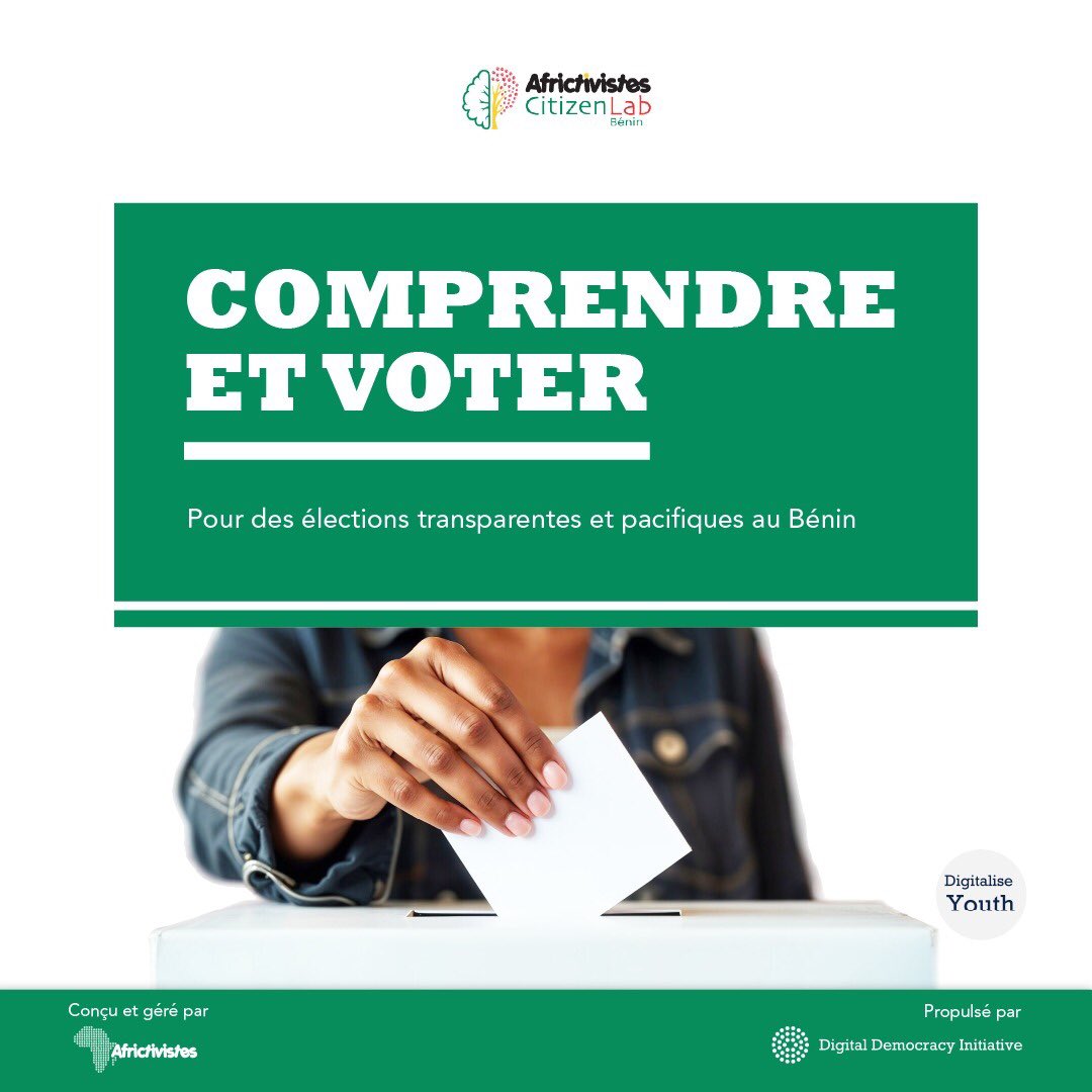 C’est parti ! 

Découvrez #COMPRENDREVOTER, la campagne digitale citoyenne qui met la compréhension du vote au cœur de votre participation.

À suivre…

<a href="/AFRICTIVISTES/">AfricTivistes</a> <a href="/YouthCohort/">Youth Democracy Cohort</a> 
#ACLB #CitizenLab #AfricTivistes #DigitalDemocracy #YDC