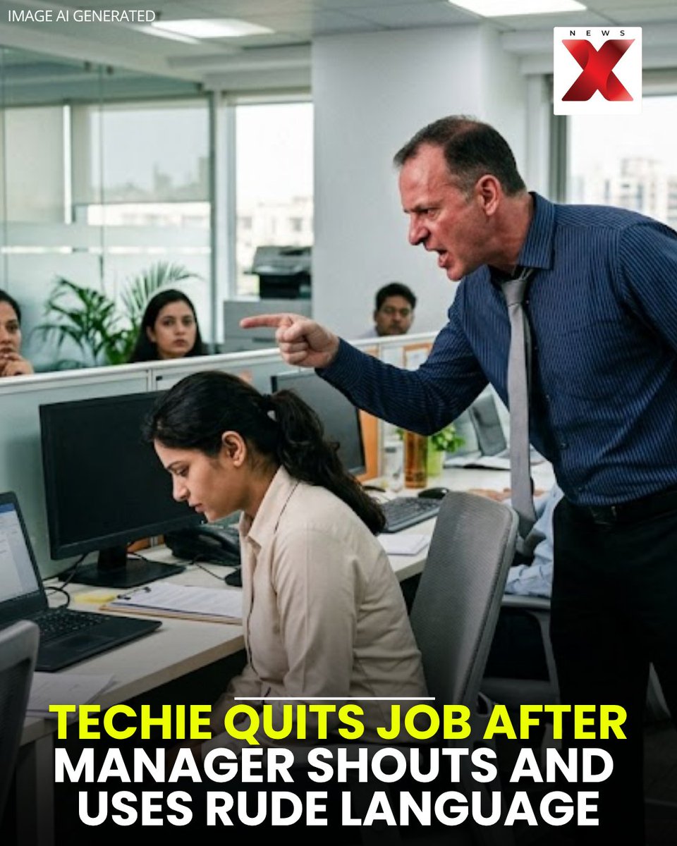 NewsX's tweet image. A tech professional’s viral post about quitting after being shouted at by their manager has reopened the conversation on toxic corporate culture.

#TechLife #ToxicWorkplace #CorporateCulture #NewsX