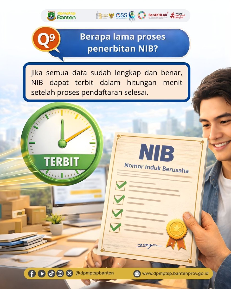 erratvic's tweet photo. Follow media sosial DPMPTSP Banten untuk info perizinan, investasi, dan kemudahan berusaha di Banten 🙌

#NIB #OSS #UMKMBanten
#DPMPTSPBanten #PemprovBanten
#BantenGold https://t.co/wN5dTTOPX2