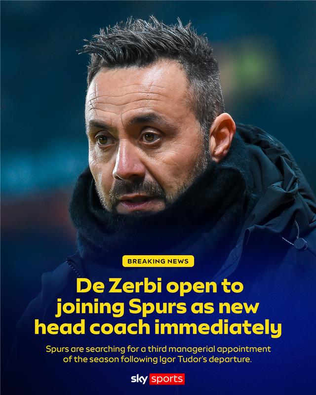 Roberto De Zerbi is open to joining Tottenham Hotspur as their new head coach immediately, according to Sky in Italy 🚨

De Zerbi, who is available after leaving Marseille in February, could succeed Tudor with the Italian now open to joining the relegation-threatened club.