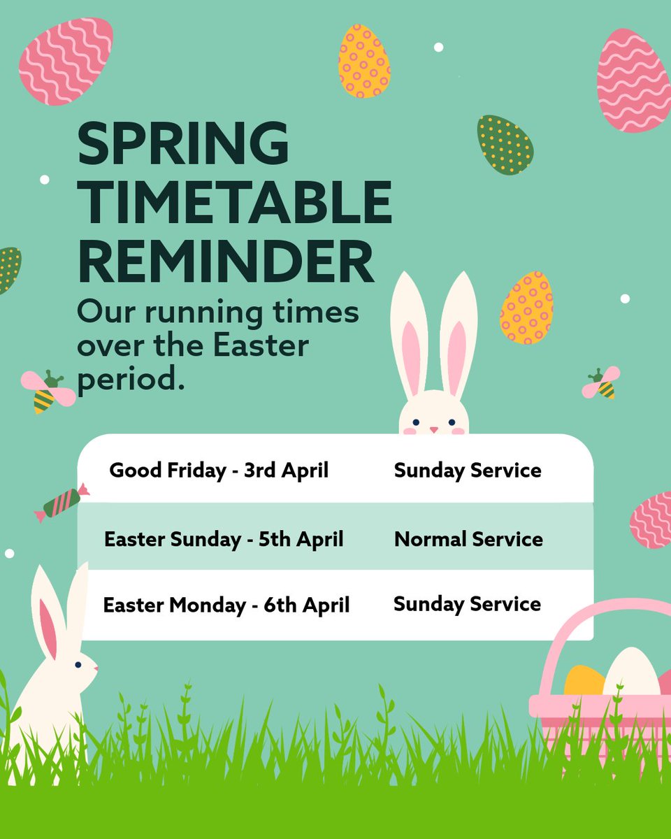 NETTram's tweet image. Please note that we’ll be running an alternative timetable during the Eatser period 🐣

If you have any questions, please message us via WhatsApp: 0115 824 6060.

#trams #nottingham