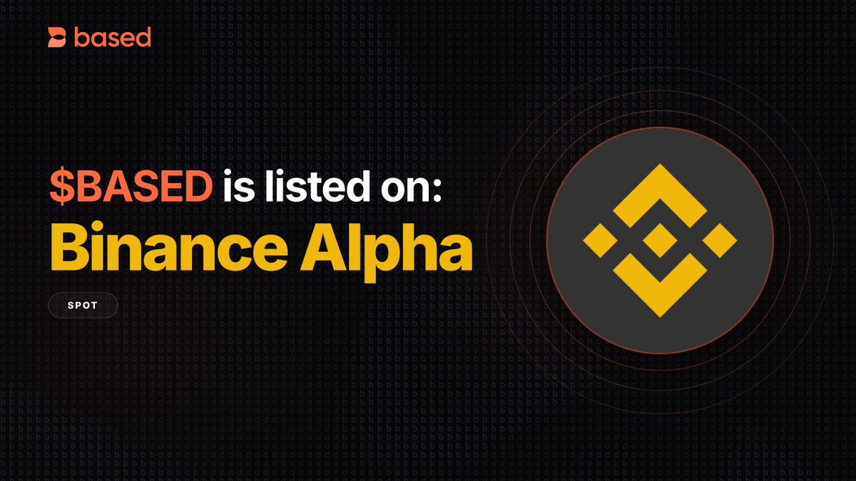 $BASED is now live on Binance Alpha.

Trade $BASED: binance.com/en/alpha/bsc/0…

The future is Based.