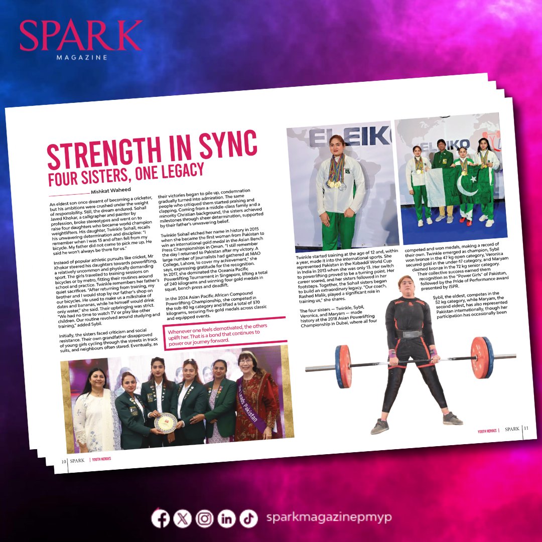 Strength in Sync Four Sisters, One Legacy - By Mishkat Waheed ✨

🎯 Showcasing talent | 💡 Sharing innovation | 🌟 Celebrating YOU

Visit : pmyp.gov.pk 

#SPARK #SPARKMAGAZINE #PMYP #YouthInspiration #YouthStories