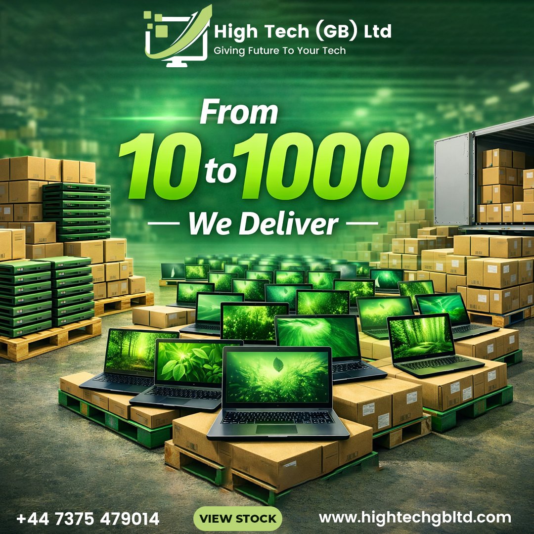 ComputersH14592's tweet image. Need 10, 50, or 1000 laptops?
We supply bulk refurbished systems at unbeatable wholesale rates.

Stock up. Scale faster.

#WholesaleTech #BulkLaptopsUK #LondonBusiness #B2BSales #ITSupply #ResellerDeals #Conduct
