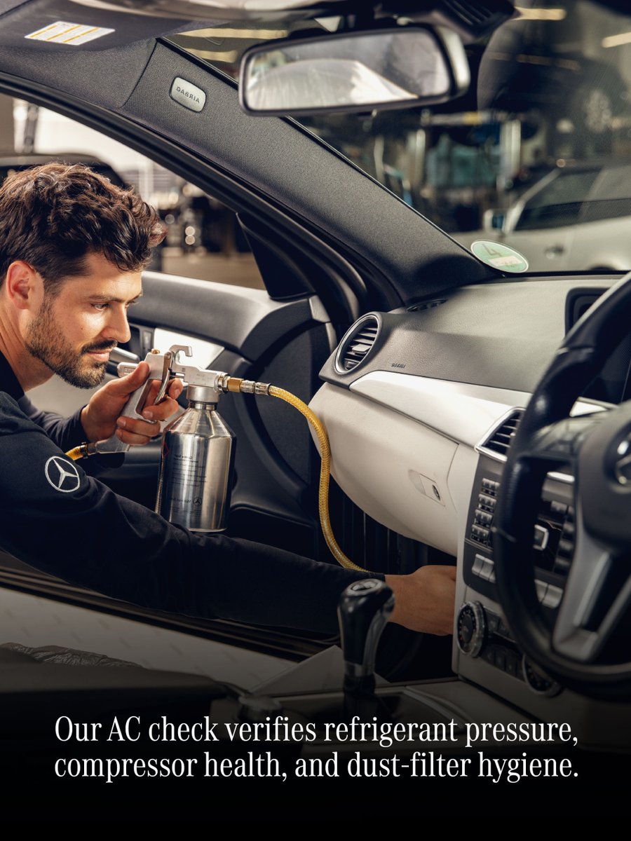 MahavirMercedes's tweet photo. Extreme heat demands peak cooling. Our comprehensive #ACcheck ensures your cabin remains a sanctuary.
Visit #MahavirMotors to Book your AC check today or call us on +91 8071332216.
#mercedesservice #SummerCare #CertifiedTechnician #MercedesBenzIndia #mercedesbenzmahavirmotors https://t.co/MIIrspLxhA