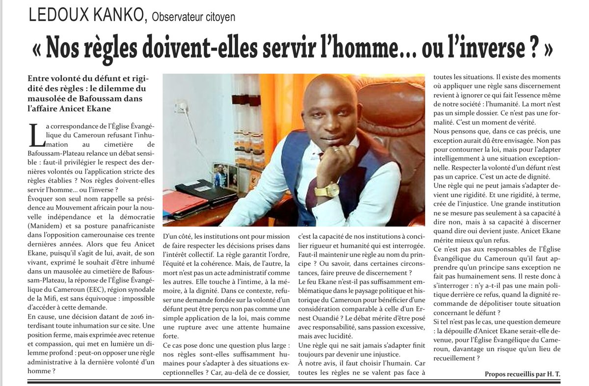 LedouxKanko's tweet photo. Paix Anicet Ekane... https://t.co/ws228Ll5Bd