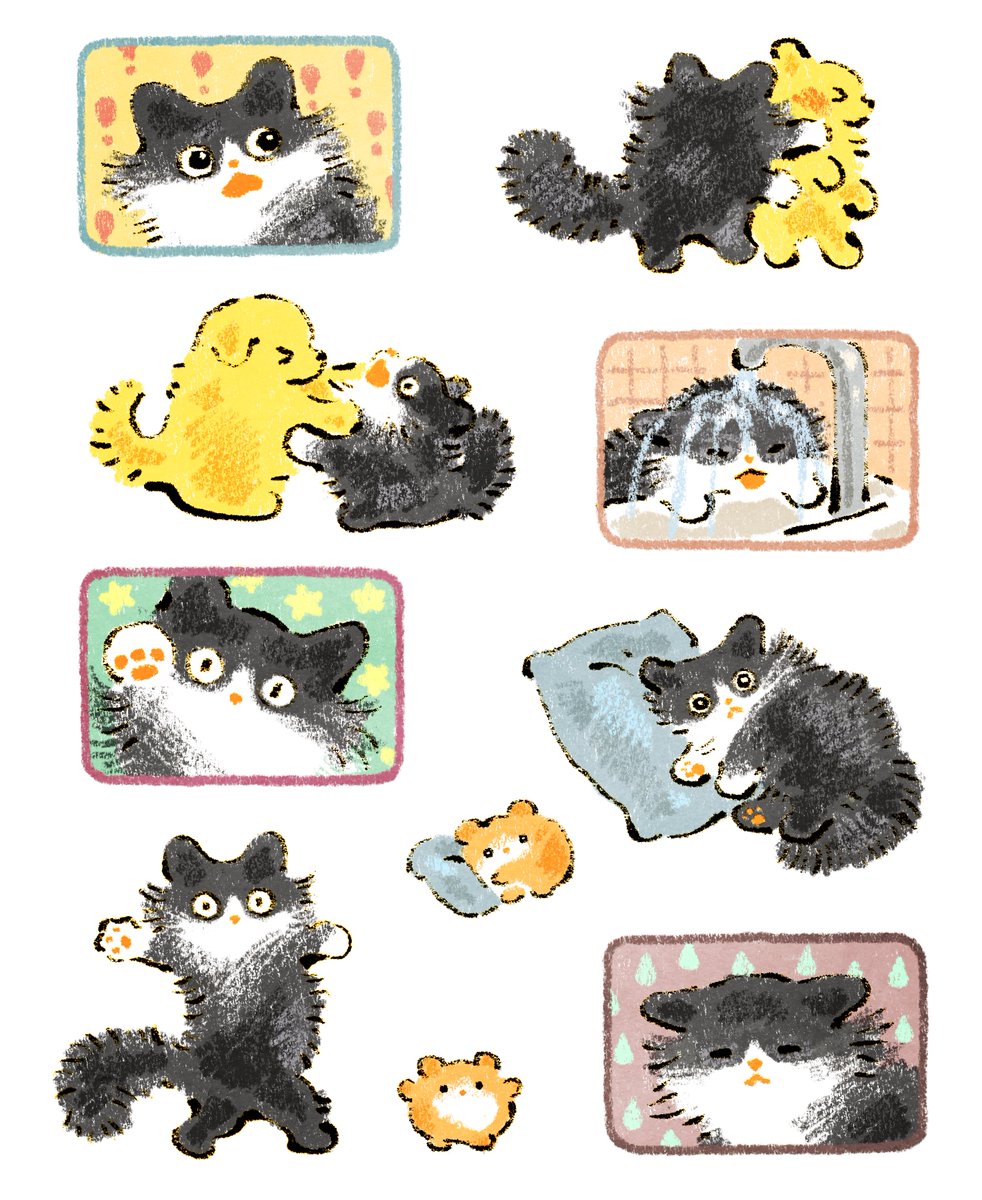 연탄고양이 밈 스티커 도안