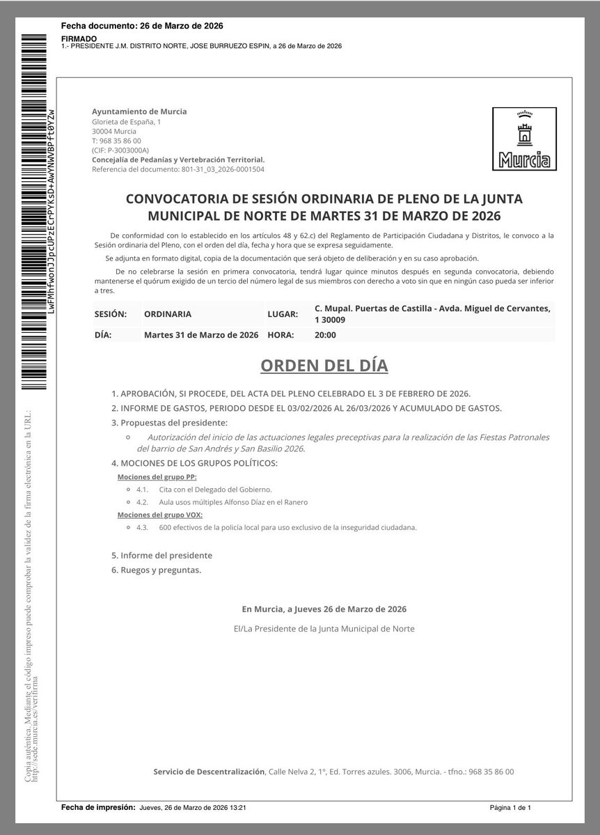 JUNTA DISTRITO NORTE MURCIA tweet media