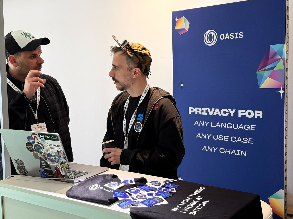 OasisProtocol's tweet photo. We're live at @EthCC ! Come find us at the Oasis booth in the Sponsors Hall, Palais de Festivals.
Let's talk privacy, crypto, and AI. 🌿 https://t.co/nWEuI5D7nJ