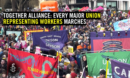 UNISON_TH's tweet photo. Thousands took to the streets of central London on Saturday to stand against the far right, racism &amp; the anti- migrant rhetoric being pumped out by some politicians &amp; agitators. Thanks to branch members that joined the demo. Can you spot our banner in the massive crowd? https://t.co/Ycy8XeIz8E