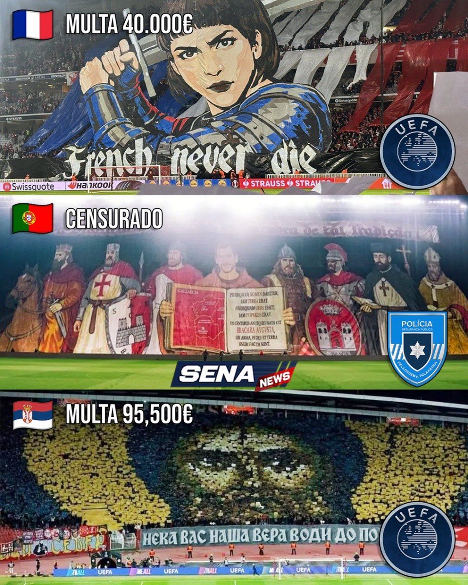 Ni_Losciste_'s tweet photo. UEFA autorisé toutes les propagandes ou messages politiques possibles mais dès qu’il s’agit du christianisme ils sanctionnent… https://t.co/rr6Fe6Gce7