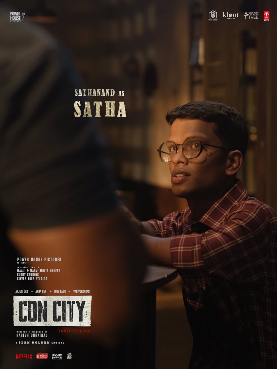 kloutstudios's tweet photo. Introducing the characters from the world of #ConCity 🎭

First one - @SathanandM as Satha.

A film by @harish_durairaj, coming soon to theatres near you!

Starring @iam_arjundas @benanna_love @iYogiBabu #Vadivukkarasi #Akhilan. https://t.co/4wuTcX4WwD