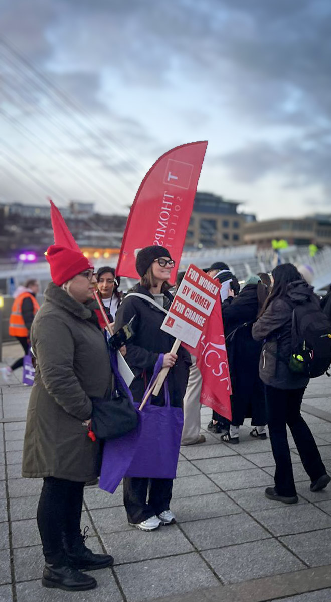 HCSANews's tweet photo. #ReclaimTheNight2026
Members and colleagues at Friday’s TUC Reclaim the Night march in Newcastle &amp; Gateshead. A powerful evening of solidarity, visibility and collective action calling for safer streets and an end to gender‑based violence. Stronger together
#HospitalDoctorsUnion https://t.co/NPMR1311wF
