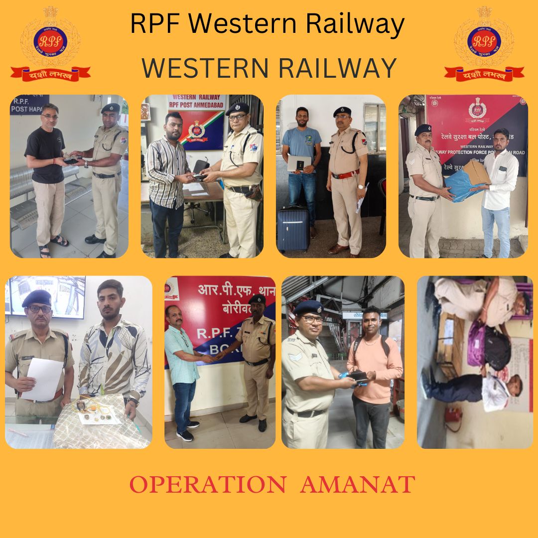 rpfwr1's tweet photo. #Operation Amanat On 29.03.2026, alert RPF staff returned 11 articles of misplaced passenger luggage, valued at Rs.-9,35,571/- in separate incidents at WR stations. After verification, they were handed over to their rightful owners. https://t.co/SBrNkoYSZC