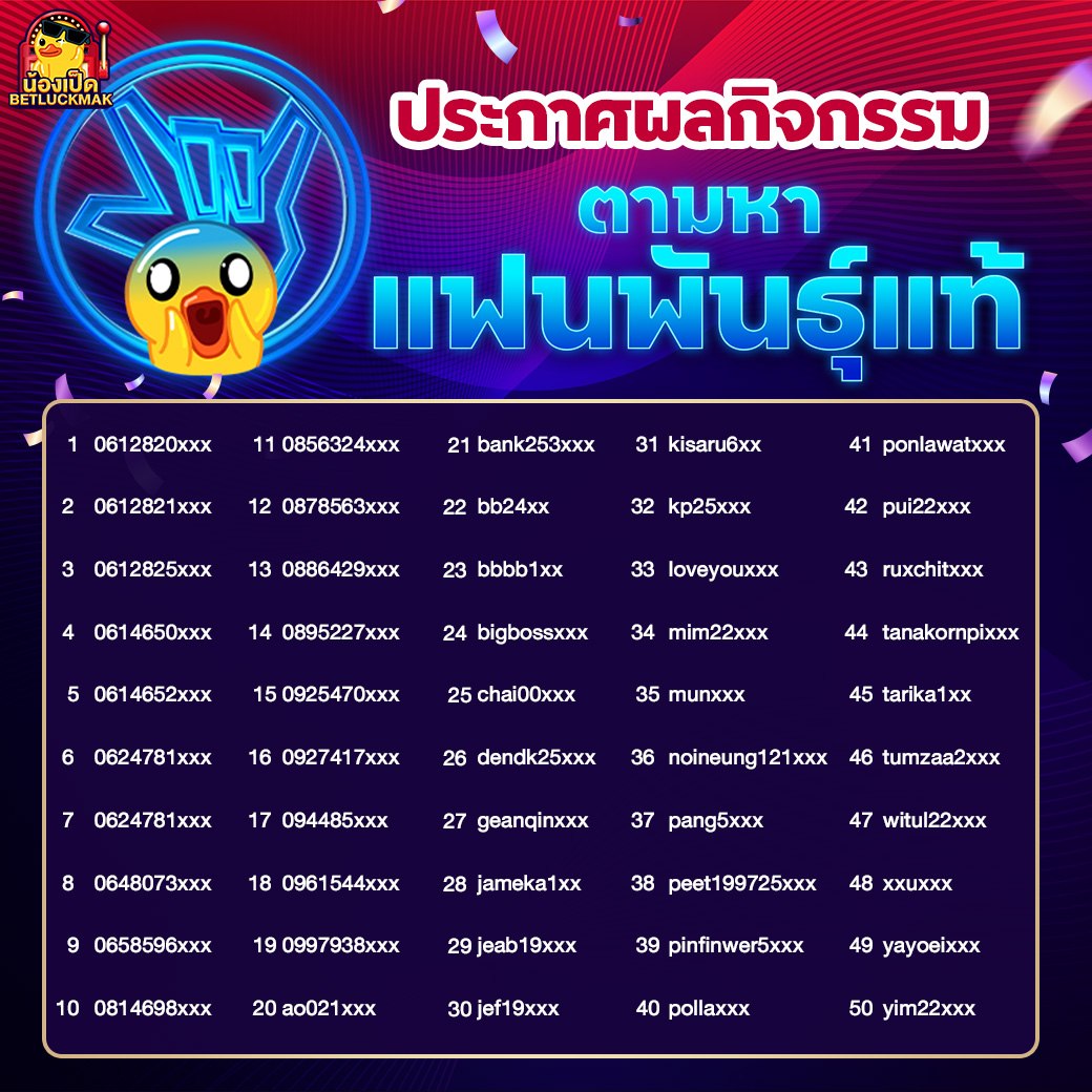 📢ประกาศรายชื่อผู้โชคดี 📢

🟡กิจกรรม ตามหาแฟนพันธุ์แท้
🎁สุ่มผู้โชคดีจากการติดตามและคอมเม้นเท่านั้น 50 รางวัล

💰ผู้ที่ไม่ได้ ไม่ต้องเสียใจน๊าา 
🗓กิจกรรมถัดไปมาร่วมสนุกกันเยอะๆนะ

🙏คนที่ได้รับเครดิตแล้วมารีวิวให้แอดมินด้วยน๊า  ว่าเราแจกจริงและติดตามจริงๆ