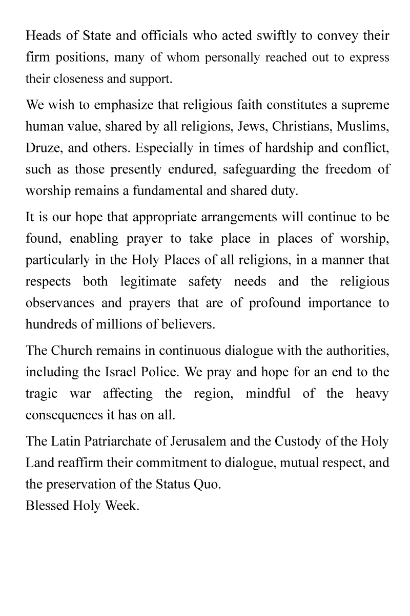 Latin Patriarchate of Jerusalem tweet media