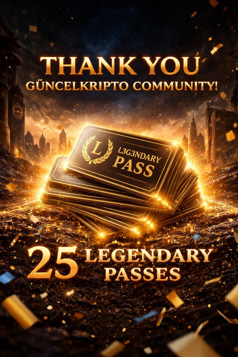 A huge thank you to the <a href="/guncelkriptocom/">Güncel Kripto</a> community for the incredible support! 

To show our appreciation, we're giving away 25 L3G3NDARY Passes to the community.

If you're tagged in the comments — DM us with your ETH wallet address to claim.

Thank you for standing with us.