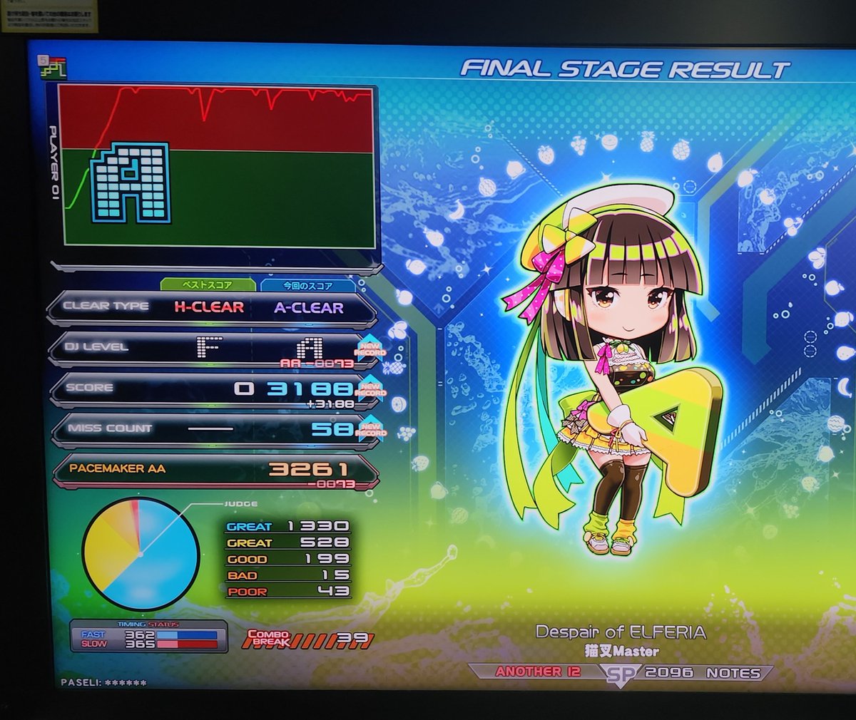 AC_SYOUJI_B's tweet photo. 数年ぶりのプレイの方がミスカン少ない
地力落ちたはずなのにw 
＃弐寺 ＃bemani https://t.co/0e0QuxajNk