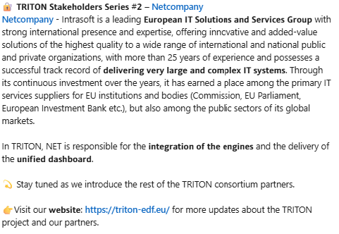 TRITON_EDF's tweet image. 🔐 𝗧𝗥𝗜𝗧𝗢𝗡 𝗦𝘁𝗮𝗸𝗲𝗵𝗼𝗹𝗱𝗲𝗿𝘀 𝗦𝗲𝗿𝗶𝗲𝘀 #𝟮 –@Netcompany_com 
👉For more: triton-edf.eu 
#TRITONProject #CyberDefence #EUDefenceIndustry #AI #Innovation #PenetrationTesting #CyberResilience #DefenseTech #EUProjects #DigitalSafety #EDF #EUProjects #TRITON