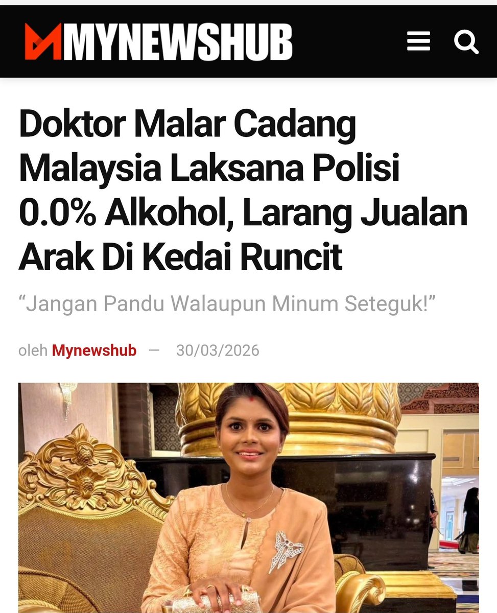 Doktor Malar Cadang Malaysia Laksana Polisi 0.0% Alkohol, Larang Jualan Arak Di Kedai Runcit

“Jangan Pandu Walaupun Minum Seteguk!”

Oleh Mynewshub 

KUALA LUMPUR – Pempengaruh kesihatan terkenal, Dr. Malar Santhi (Celoteh Dr Malar) tampil menyuarakan pandangan agar Malaysia