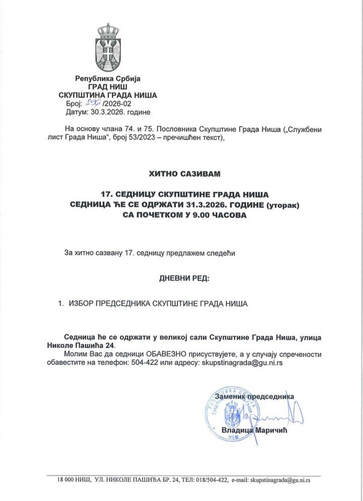 Da li će vlast u Nišu obezbediti većinu ili idemo na nove izbore?

Nakon presude predsedniku Skupštine, vlast u krizi. Odnos snaga u Skupštini je  30:30 izbor novog predsednika upravo zavisi od opozicije.

Sutra će se videti ko zapravo obezbeđuje većinu i podržava vlast iz senke.