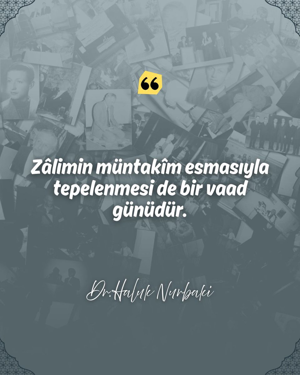 drhaluknurbaki's tweet photo. 📖 Kaynak Kitap ♾️ https://t.co/cvvX9XUh8V
Zâlimin müntakîm esmasıyla tepelenmesi de bir vaad günüdür.*

#DrHalukNurbaki #HalukNurbaki #Nurbaki
#müntakîm #zalim #ilahiAdalet #vaad #kader #hak #sabır #tevekkül https://t.co/H6HWKtu7UP