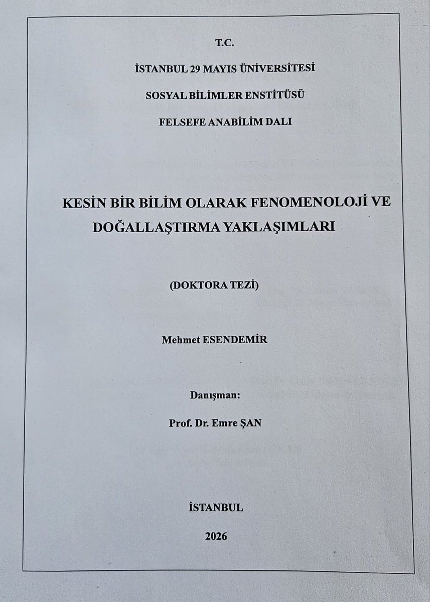 jnpatocka's tweet photo. Mehmet Esendemir'in @MehmetEsendmr  "Kesin Bir Bilim Olarak Fenomenoloji ve Doğallaştırma Yaklaşımları" başlıklı doktora tezi, yakında yök tez merkezine yüklenir👨‍🎓. Otonom fenomenoloji fabrikamızın son ürünü, okuru bol olsun! https://t.co/WmeMoONnHm