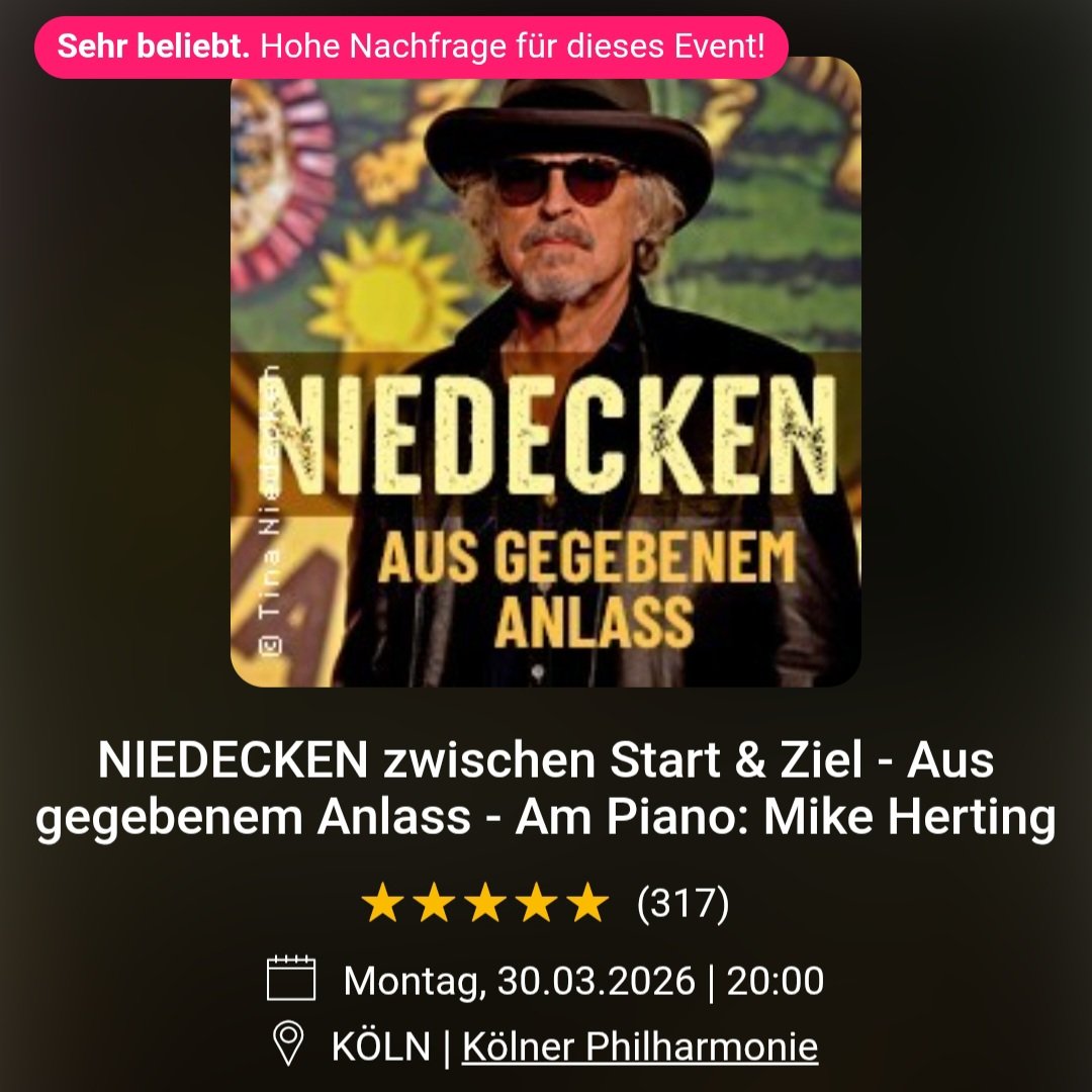 kristallnaach's tweet photo. Bin mal kurz weg..🎶🎼🎷🎸🎤🤘
#Philharmonie in #Köln #Kölle ❤️ 
😘
#75JahreWolfgang😍#50JahreBAP
#Geburtstagsfeier🥳

🤘#WolfgangNiedecken liest &amp; singt
aus dem Leben..am Piano ♥️ Mike
#Herting.."Zwischen Start und Ziel.."
#unheilbar 🎶🎼🎷🎸🎤🤘#BAP
#Niedecken ♥ #NiedeckensBAP https://t.co/3DTizuS29r