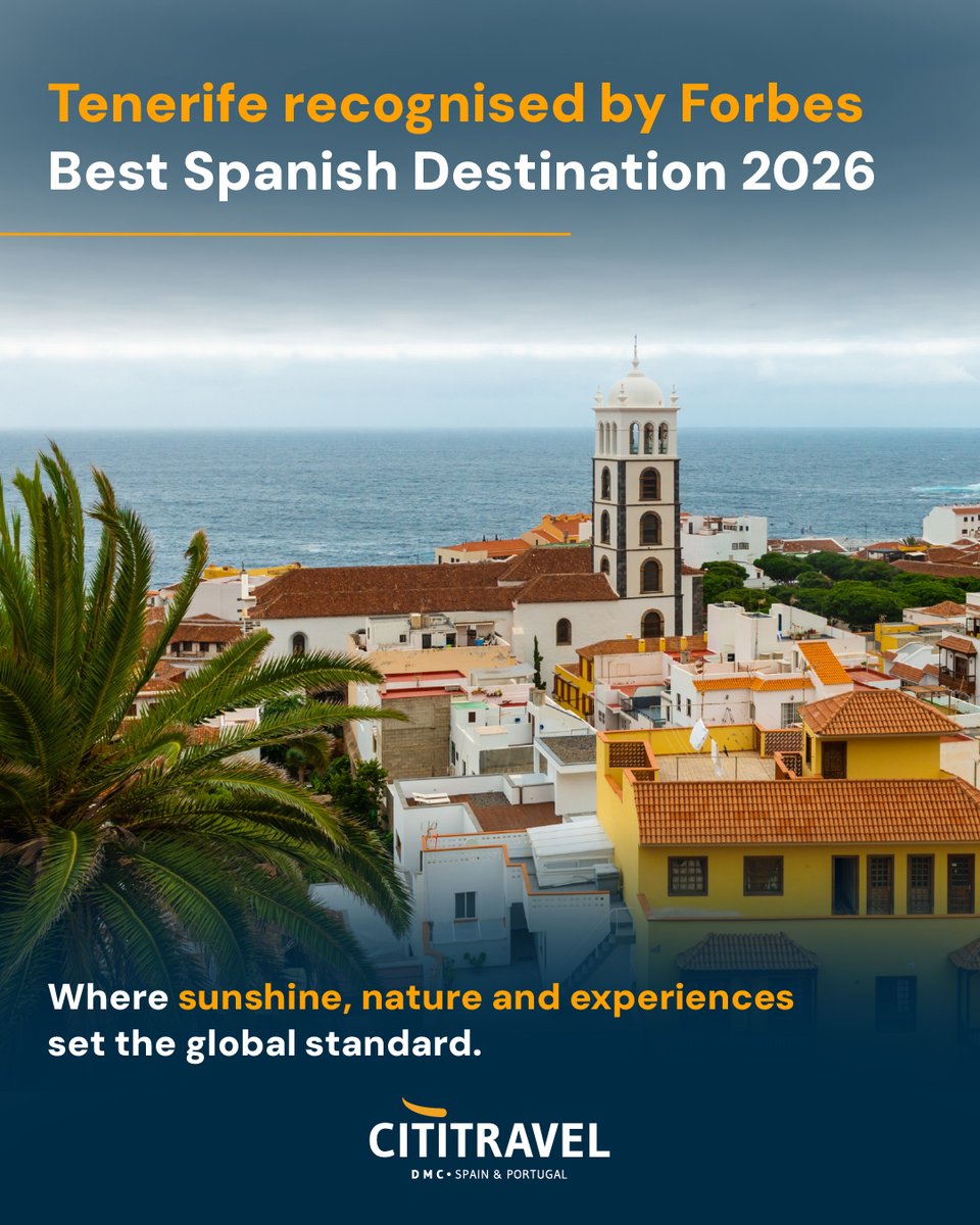 Tenerife named Best Spanish Destination 2026 🌍

Sunshine, nature, and world-class experiences all year round.

#MICE #Tenerife #SpainEvents