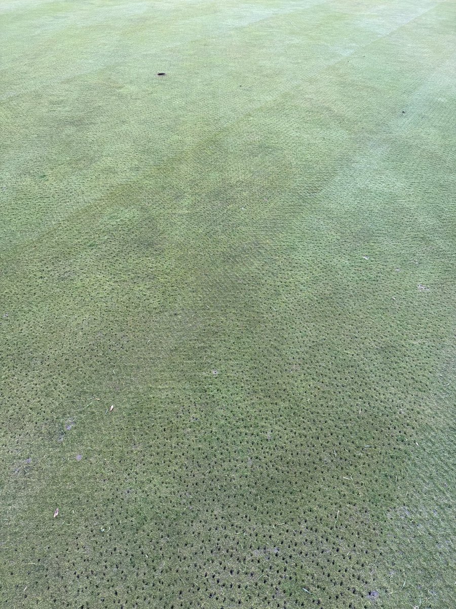 LGCGreenkeepers's tweet photo. Greens renovations have started this morning, punching holes before we overseed, roll, top dress and brush in. Just hope for some sunshine now. https://t.co/38IpxVf7gw