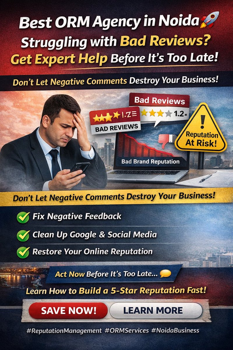DigitalNom71693's tweet image. Best ORM in Noida 🚀 Fix Your Online Reputation Before It’s Too Late!

yourreputations.com/reputation-man…

#BestORMInNoida #OnlineReputationManagement #ORMServices #DigitalMarketingNoida
#BrandReputation #ReputationManagement