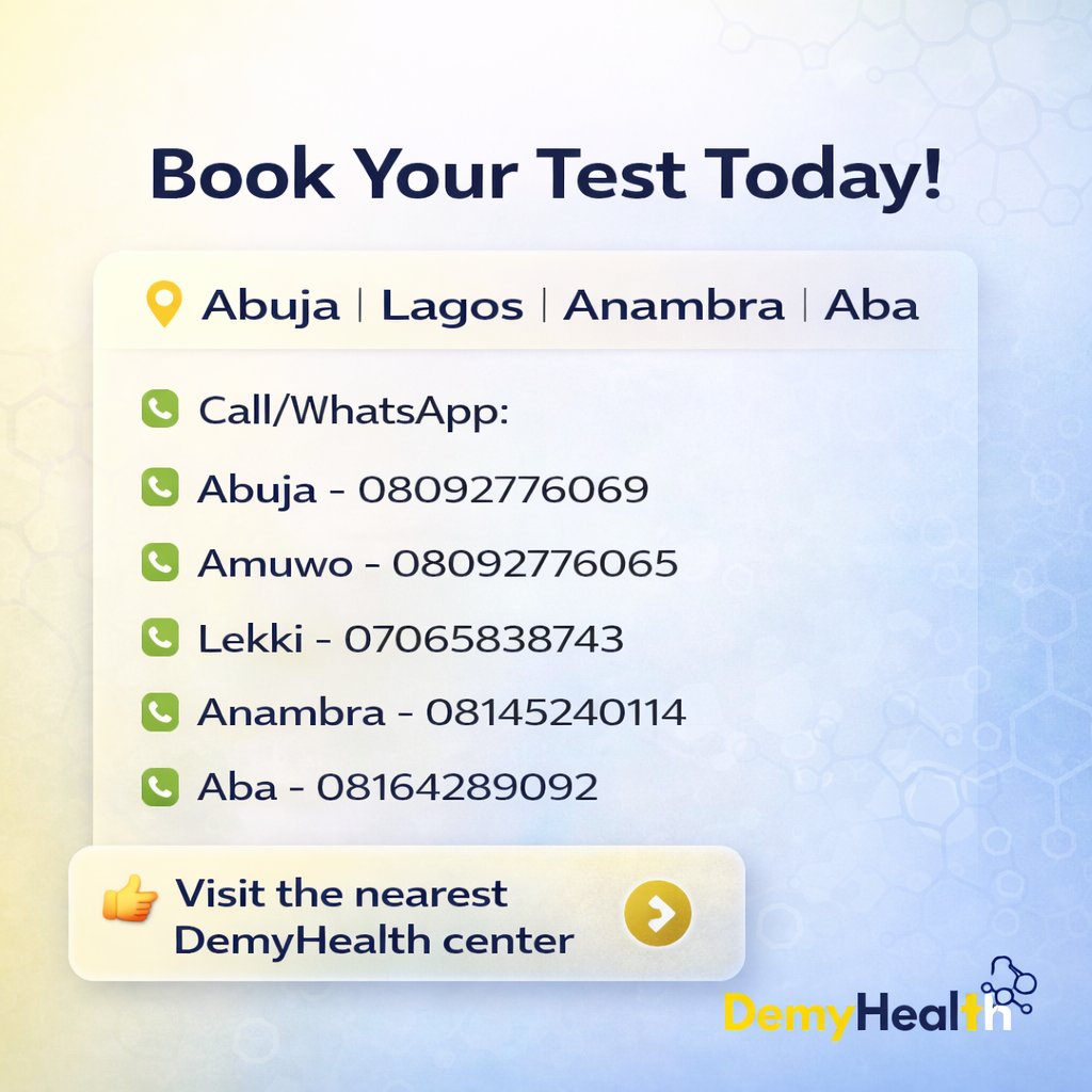 DEMYHEALTH's tweet image. 🚨 Stomach issues that won’t go away?

It could be more than what you ate 👀

A Stool MCS Test detects bacteria, parasites &amp;amp; fungi — so you get the RIGHT treatment 🦠

Don’t guess. TEST. TREAT. RECOVER.

#DemyHealth #GutHealth #HealthcareNigeria #MedicalTesting