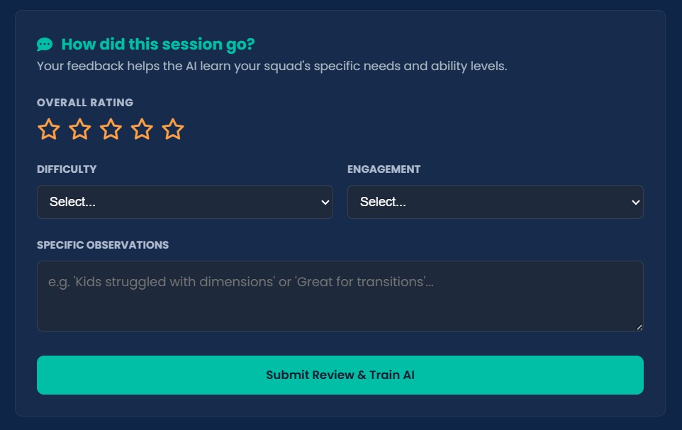 CoachAI_uk's tweet photo. Ditch the generic AI. 📉⚽️

CoachAI is the assistant that learns your team's DNA. 🧬

Rate your session, train your AI, and get personalized UEFA-standard plans that fit your squad.

It's your Assistant Manager. 🤝🚀

https://t.co/USS8ydhg5e #CoachAI #Grassroots #SoccerCoach https://t.co/wPRqRriiS6