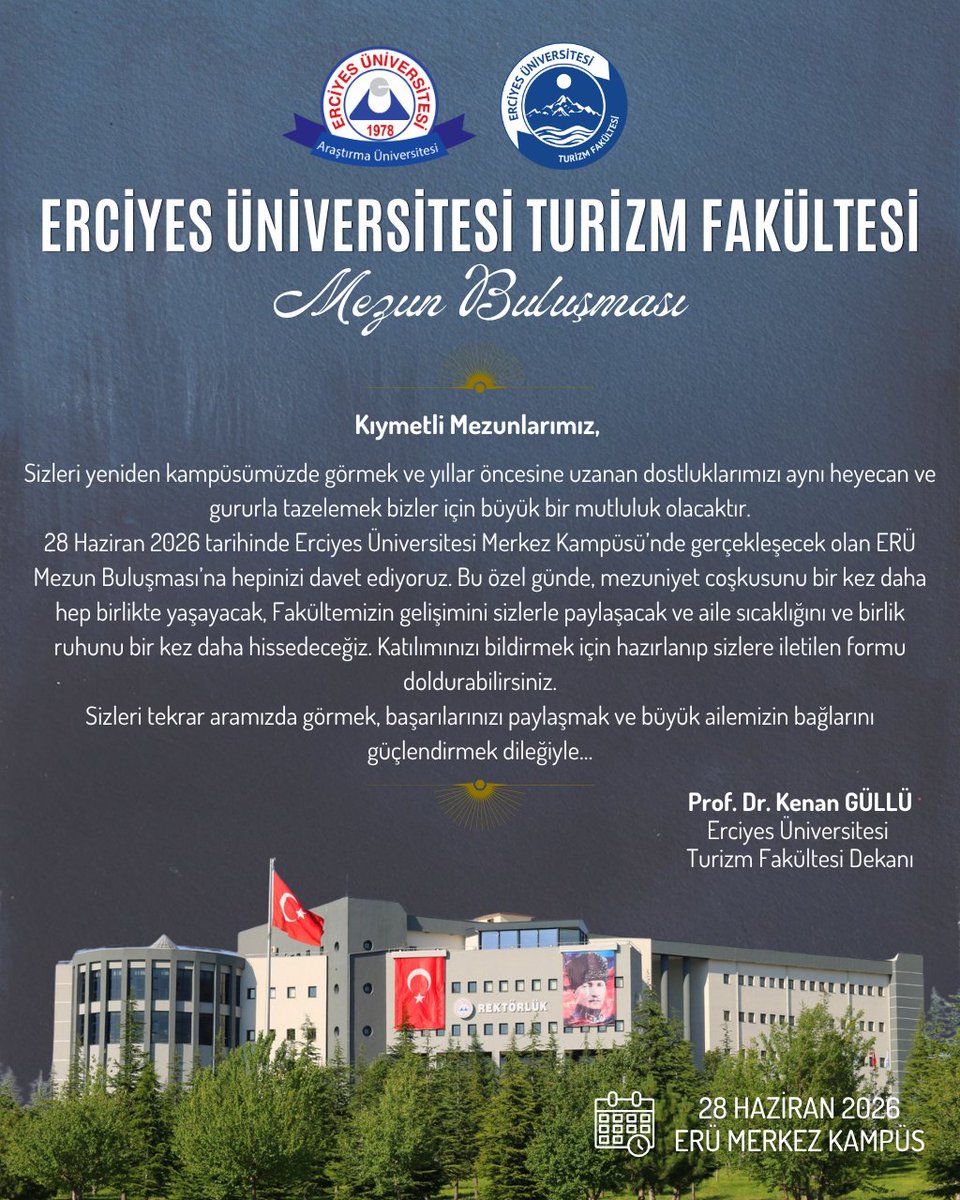 ertumed's tweet photo. bizler için çok değerli.

Katılımınızı bildirebilmeniz için hazırladığımız formu, doldurmanızı rica ederiz.

https://t.co/LtNiaJyqjz

Sizleri Erciyes’in sıcacık ruhunu yeniden hissetmeye davet ediyor, büyük buluşmamızda görüşmeyi diliyoruz. https://t.co/onCtizJ9js
