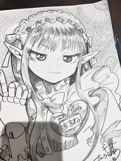 天音さんに会いに行ってきました! コジマと違って下から生意気な感じで見上げてくる、かわいい 久々に酔っ払いながら一筆描かせてもらうなど、楽しかったです さぁネームだネーム! #tennbar