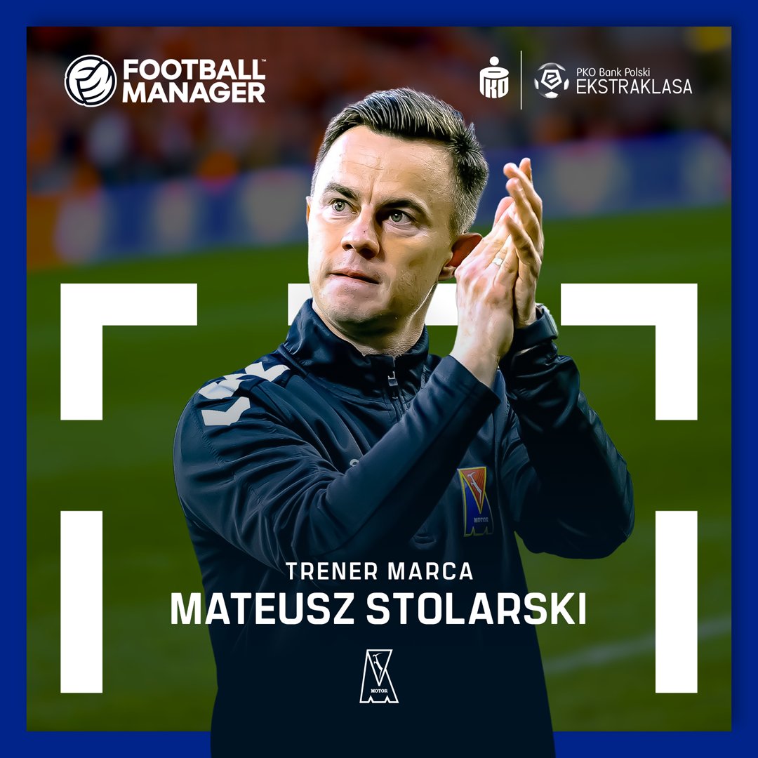 _Ekstraklasa_'s tweet photo. Mateusz Stolarski najlepszy w marcu!🔥Szkoleniowiec @MotorLublin zdobywa nagrodę Trenera Miesiąca! 👏
🤝@FootballManager | #STPN https://t.co/N7HPF1GIMv