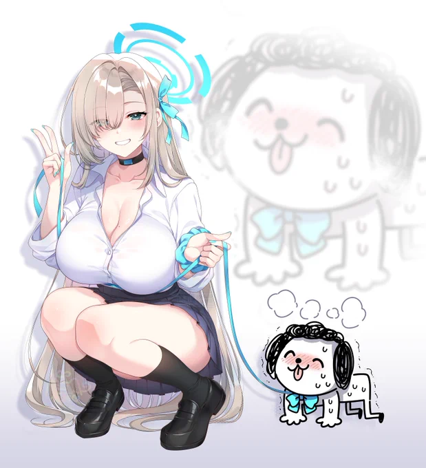 アスナ「やっほー先生先生とおさんぽに行った時の写真おくるね～」 "アスナ…" "ここはグループモモトークだよ" #ブルアカ #BlueArchive
