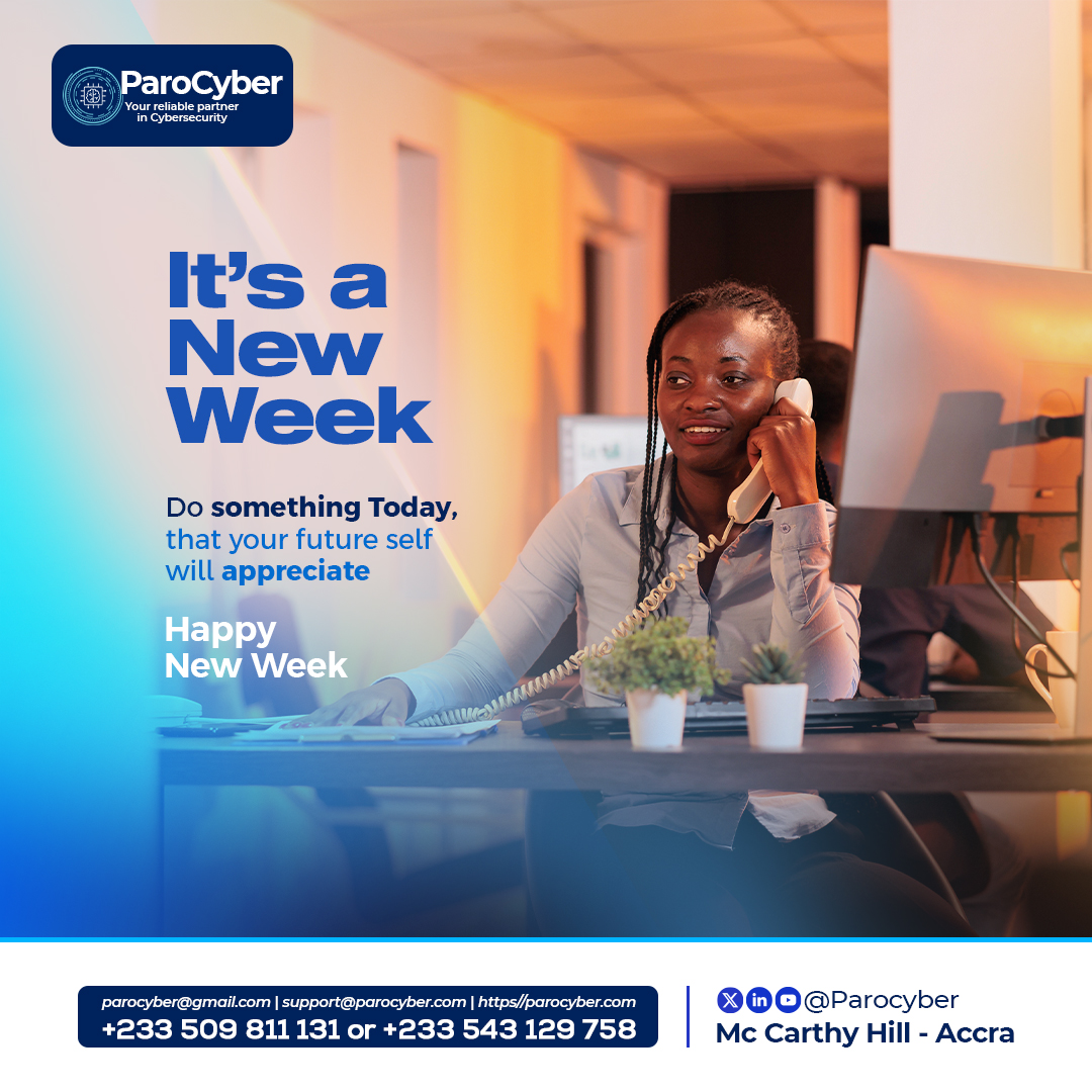 ParoCyber's tweet photo. Happy New Week from ParoCyber

Do something today that your future self will thank you for.
Apply for that job.
Start that project.
Take that course.
Book that trip.
Make that call.

Small actions today create big shifts tomorrow.

Don’t overthink it, just start. https://t.co/FBT7ANXLhr